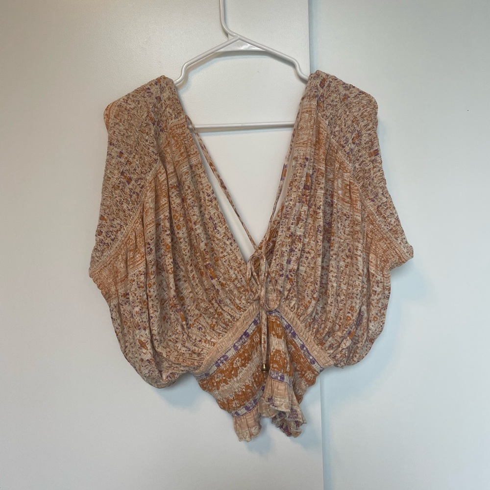 NWT Free People Next Vacation Smocked Crop Top - Picture 4 of 6
